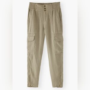 WRAP London Linen Cargo Coastal Lightweight Boho Earthy Ecocore Pale Khaki 12